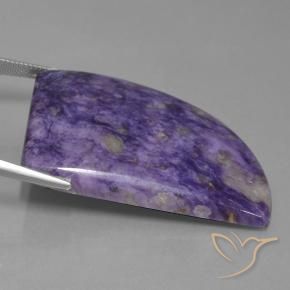Charoite Gemstone in 43.6 x 28.3 mm Size for Sale, Charoite Stone in Deep Violet Color
