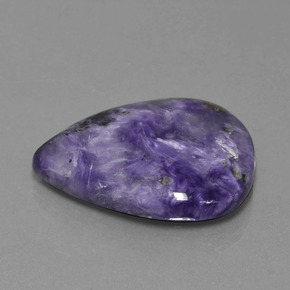 25.35 ct Violet Charoite Stone, Natural Charoite in Pear Cabochon Shape for Sale