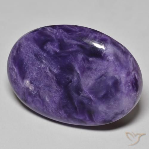32.86 ct Violet Charoite Stone, Natural Charoite in Oval Cabochon Shape for Sale