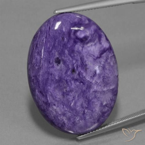 34.07 ct Oval Charoite, 30.2 x 22.2 mm From Russia, Photo A