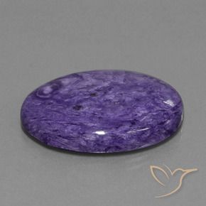 34.07 ct Violet Charoite Stone, Natural Charoite in Oval Cabochon Shape for Sale
