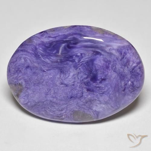 24.55ct Natural Medium Dark-Violet Charoite, Oval, Opaque