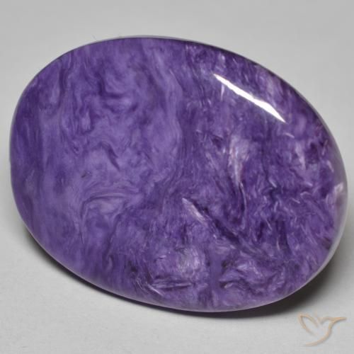 27.75 ct Violet Charoite Stone, Natural Charoite in Oval Cabochon Shape for Sale