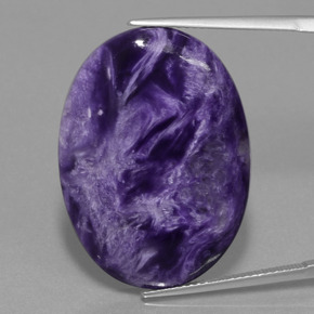 27.32 ct Violet Charoite Gemstone, Charoite Gem in Oval Cabochon Shape for Sale.