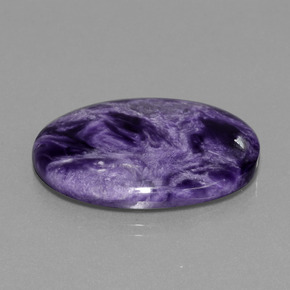 27.32 ct Violet Charoite Stone, Natural Charoite in Oval Cabochon Shape for Sale