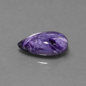 4.07 ct Violet Charoite Stone, Natural Charoite in Pear Cabochon Shape for Sale
