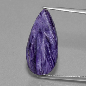 9.07 ct Violet Charoite Gemstone, Charoite Gem in Pear Cabochon Shape for Sale.