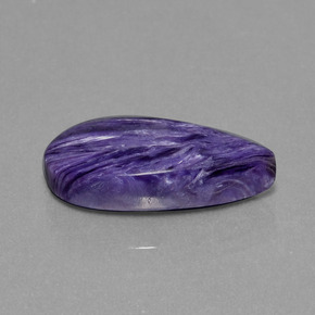 9.07 ct Violet Charoite Stone, Natural Charoite in Pear Cabochon Shape for Sale