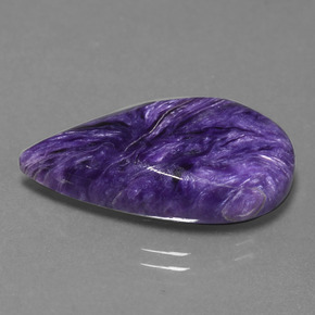 15.63 ct Violet Charoite Stone, Natural Charoite in Pear Cabochon Shape for Sale