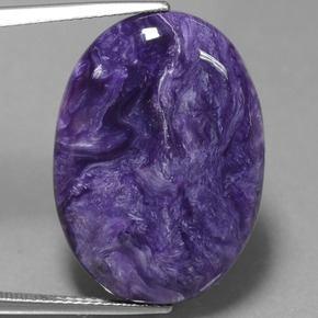 17.12 ct Violet Charoite Gemstone, Charoite Gem in Oval Cabochon Shape for Sale.