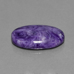 11.96 ct Violet Charoite Stone, Natural Charoite in Oval Cabochon Shape for Sale