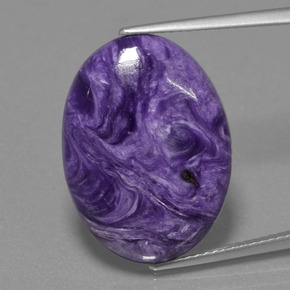 14.65 ct Violet Charoite Gemstone, Charoite Gem in Oval Cabochon Shape for Sale.