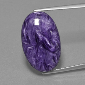 12.95 ct Violet Charoite Gemstone, Charoite Gem in Oval Cabochon Shape for Sale.