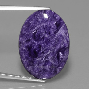 15.55 ct Violet Charoite Gemstone, Charoite Gem in Oval Cabochon Shape for Sale.
