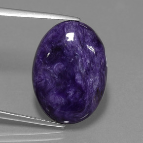 15.00 ct Violet Charoite Gemstone, Charoite Gem in Oval Cabochon Shape for Sale.