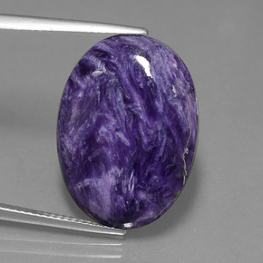15.36 ct Violet Charoite Gemstone, Charoite Gem in Oval Cabochon Shape for Sale.