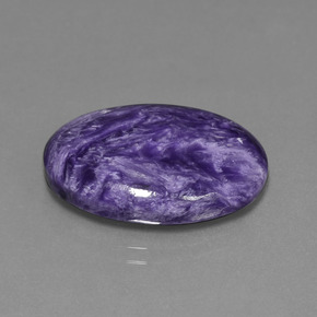 15.36 ct Violet Charoite Stone, Natural Charoite in Oval Cabochon Shape for Sale