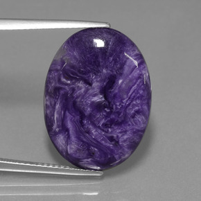 11.44 ct Violet Charoite Gemstone, Charoite Gem in Oval Cabochon Shape for Sale.