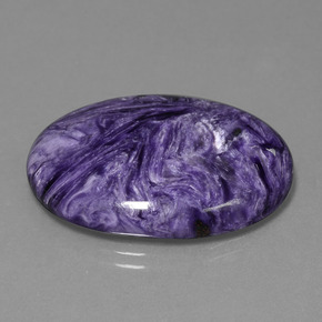 31.24 ct Violet Charoite Stone, Natural Charoite in Oval Cabochon Shape for Sale
