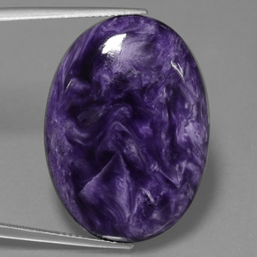29.31 ct Violet Charoite Gemstone, Charoite Gem in Oval Cabochon Shape for Sale.