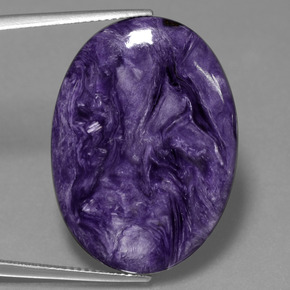 21.79 ct Violet Charoite Gemstone, Charoite Gem in Oval Cabochon Shape for Sale.