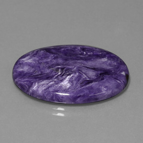 21.79 ct Violet Charoite Stone, Natural Charoite in Oval Cabochon Shape for Sale