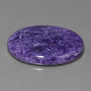 27.82 ct Violet Charoite Stone, Natural Charoite in Oval Cabochon Shape for Sale