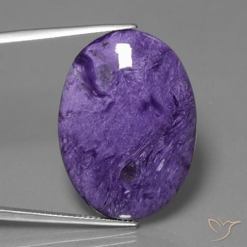 30.37 ct Oval Charoite, 30.2 x 21.9 mm From Russia, Photo A