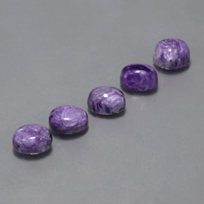 0.00 ct Violet Charoite Stone, Natural Charoite in Oval Cabochon Shape for Sale