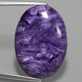 19.61 ct Violet Charoite Gemstone, Charoite Gem in Oval Cabochon Shape for Sale.