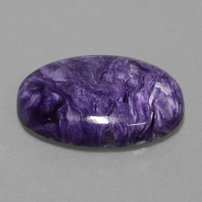 19.61 ct Violet Charoite Stone, Natural Charoite in Oval Cabochon Shape for Sale
