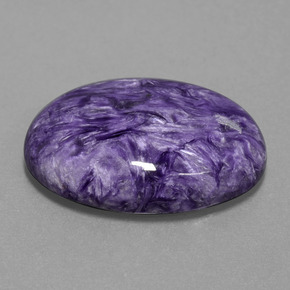 22.22 ct Violet Charoite Stone, Natural Charoite in Oval Cabochon Shape for Sale