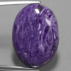 15.38 ct Violet Charoite Gemstone, Charoite Gem in Oval Cabochon Shape for Sale.