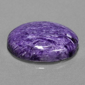 15.38 ct Violet Charoite Stone, Natural Charoite in Oval Cabochon Shape for Sale