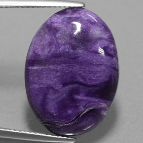 15.04 ct Violet Charoite Gemstone, Charoite Gem in Oval Cabochon Shape for Sale.
