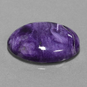 15.04 ct Violet Charoite Stone, Natural Charoite in Oval Cabochon Shape for Sale