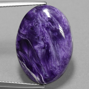 13.36 ct Violet Charoite Gemstone, Charoite Gem in Oval Cabochon Shape for Sale.
