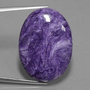33.16 ct Violet Charoite Gemstone, Charoite Gem in Oval Cabochon Shape for Sale.
