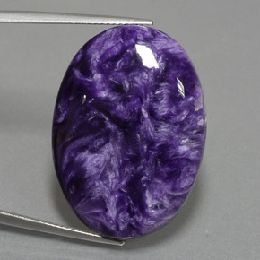 29.03 ct Violet Charoite Gemstone, Charoite Gem in Oval Cabochon Shape for Sale.