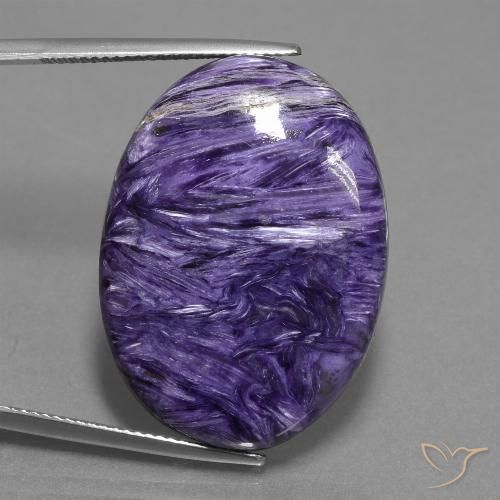 38.12 ct Oval Charoite, 30.3 x 22.2 mm From Russia, Photo A