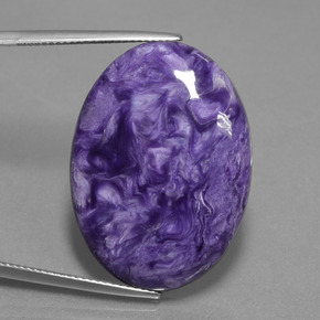 Medium Violet Charoite Gem - 31.8ct Oval Cabochon (ID: 452218)
