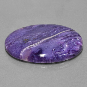 24.64 ct Violet Charoite Stone, Natural Charoite in Oval Cabochon Shape for Sale