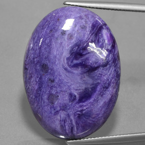 37.92 ct Violet Charoite Gemstone, Charoite Gem in Oval Cabochon Shape for Sale.
