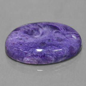 37.92 ct Violet Charoite Stone, Natural Charoite in Oval Cabochon Shape for Sale