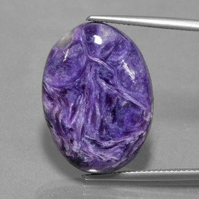 22.50 ct Violet Charoite Gemstone, Charoite Gem in Oval Cabochon Shape for Sale.