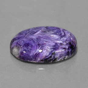 22.50 ct Violet Charoite Stone, Natural Charoite in Oval Cabochon Shape for Sale