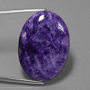 27.61 ct Violet Charoite Gemstone, Charoite Gem in Oval Cabochon Shape for Sale.