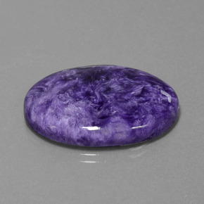 27.61 ct Violet Charoite Stone, Natural Charoite in Oval Cabochon Shape for Sale