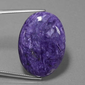 29.96 ct Violet Charoite Gemstone, Charoite Gem in Oval Cabochon Shape for Sale.