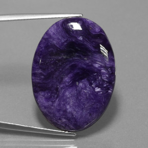 25.00 ct Violet Charoite Gemstone, Charoite Gem in Oval Cabochon Shape for Sale.